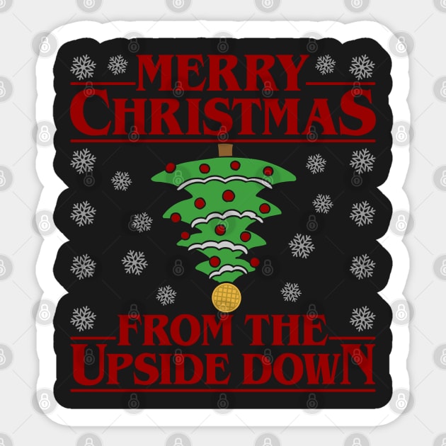 Merry Christmas from the Upside Down Sticker by klance